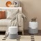Set of 2 Stackable Velvet/Linen Storage Ottomans with Reversible Tabletop Lid